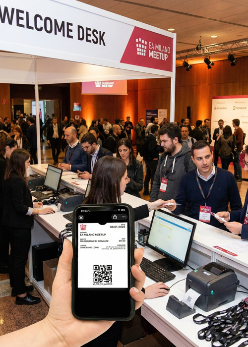 welcome desk per il tui evento con passFLY.pro, ticket su wallet - MKM DIGITAL
